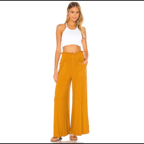 Free People Pants - FREE PEOPLE Blissed Out Wide Leg Lounge Pant Sz S